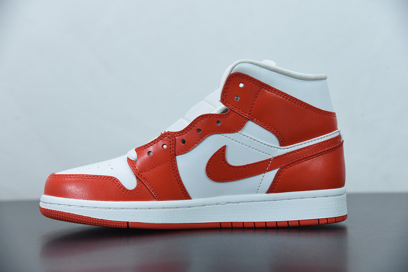 air jordan 1 mid in orange and white bq6472-116