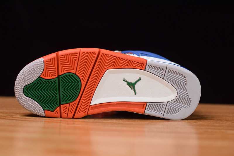 air jordan 4 retro “knicks” white/royal blue-orange 308497-171