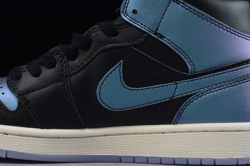 air jordan 1 mid iredescent black (w) bq6472-009