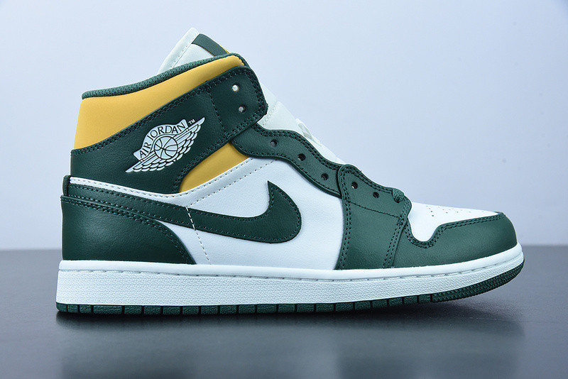 air jordan 1 mid green yellow 554724-371