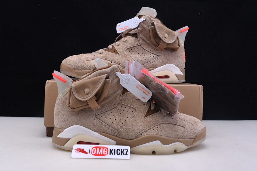 travis scott x air jordan 6 “british khaki ” dh0690-200